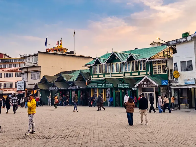 Chowrasta, the heart of Darjeeling town