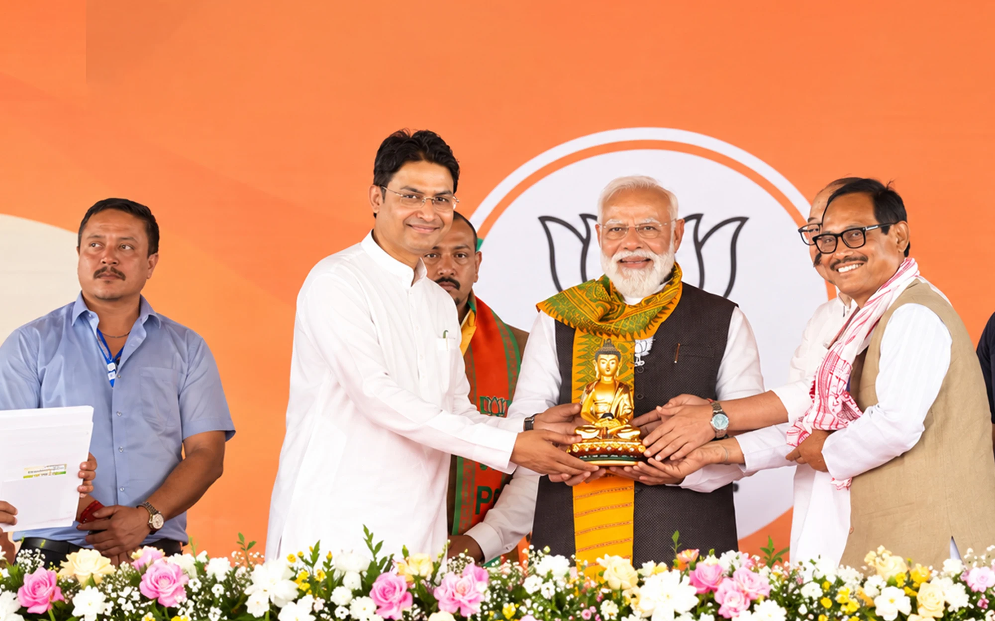 Raju Bista with Prime Minister Modi Ji at a public event in Darjeeling