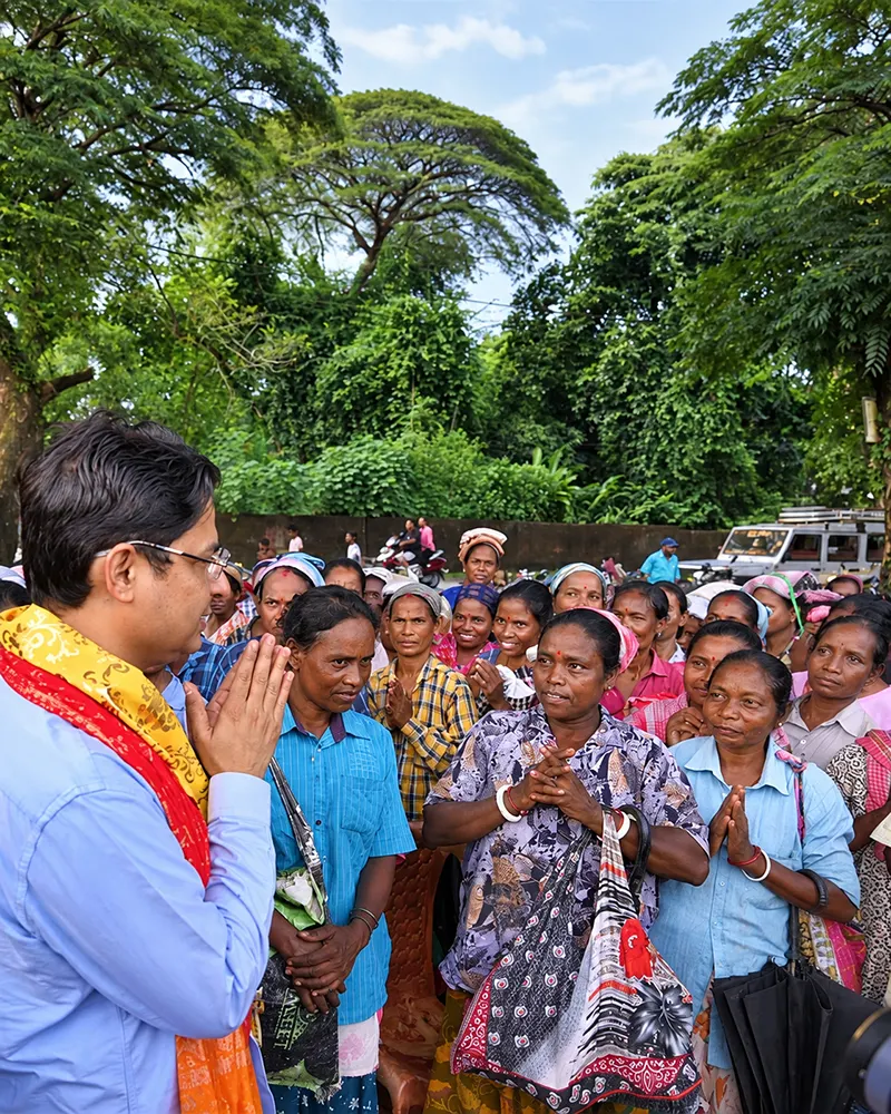 Raju Bista visiting a tea garden