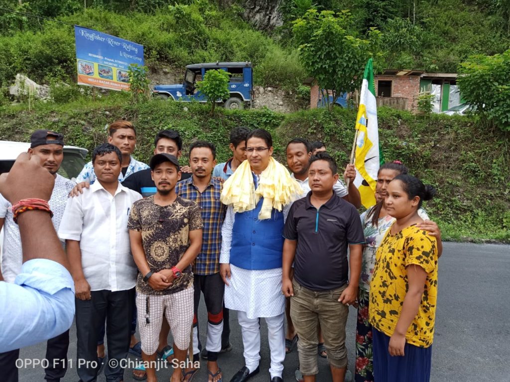 Raju Bista interacting with people in SIkkim